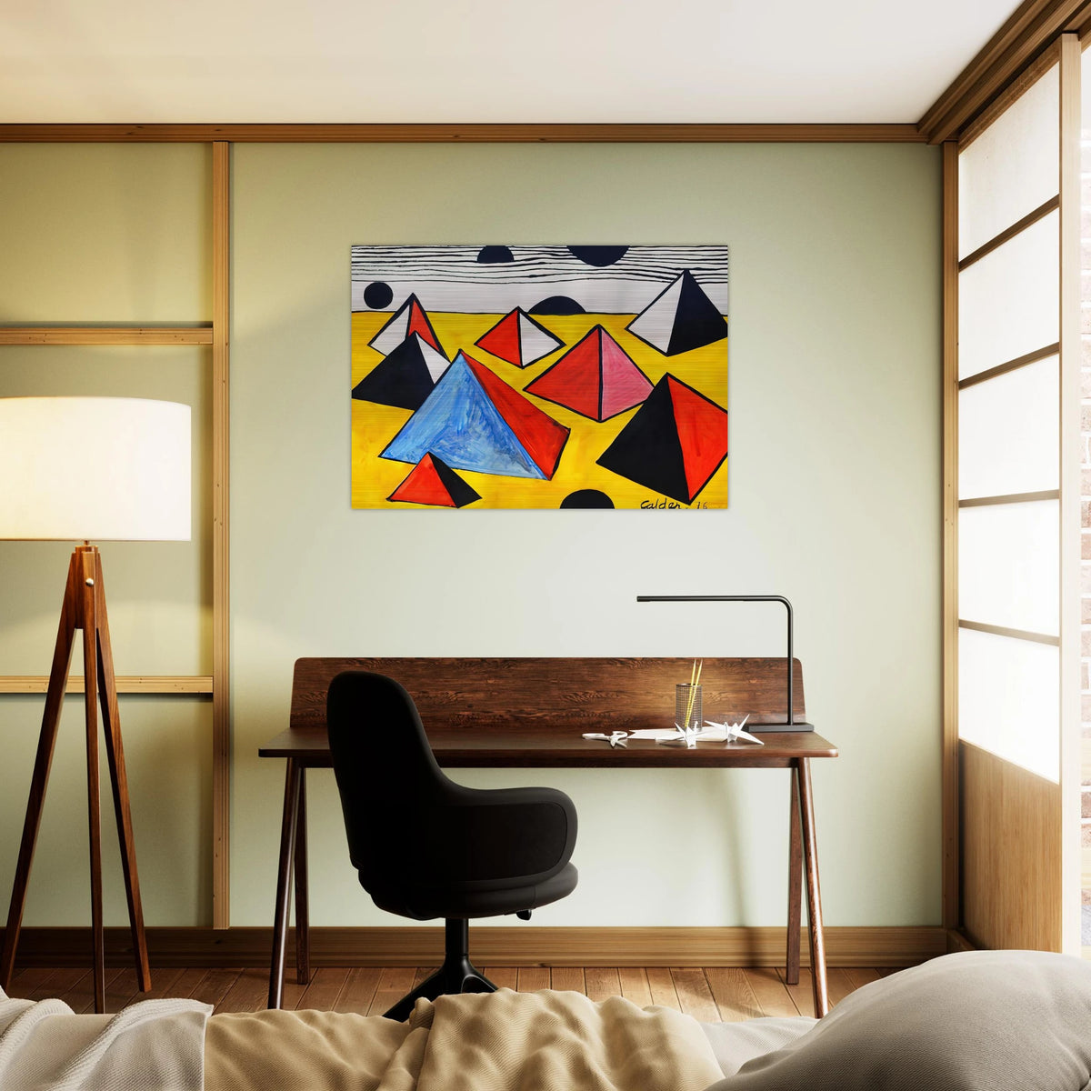 PYRAMIDS 1975 - Alexander Calder Brushed Aluminum Print - 70x100 cm / 28x40 inches | Alexander Calder Aluminum Print | Alexander Calder Prints
