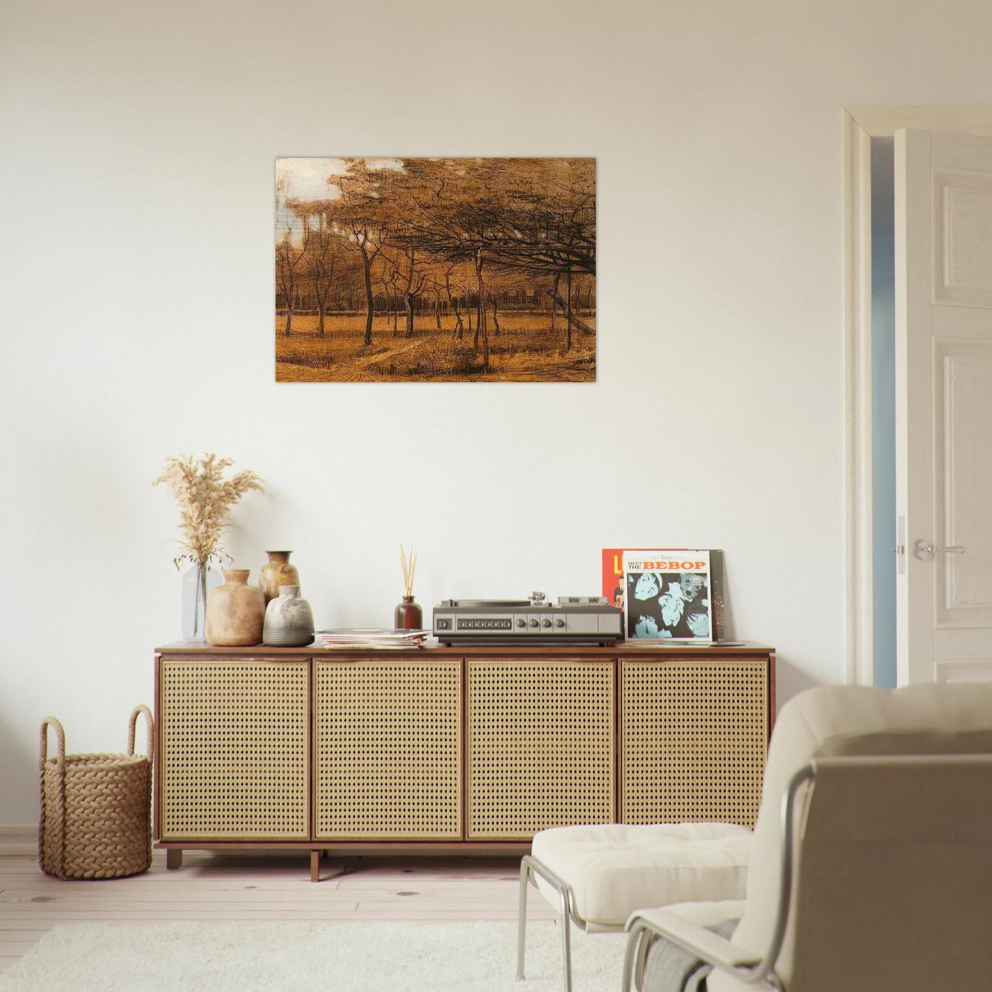 Landscape with Trees - Vincent van Gogh Brushed Aluminum Print - 70x100 cm / 28x40 inches | Vincent van Gogh Aluminum Print | Vincent van Gogh Prints