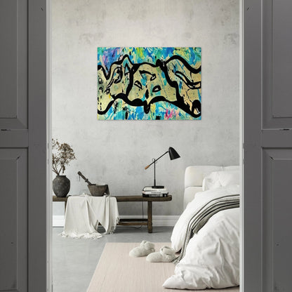 Untitled  Variant F  - Sam Francis Brushed Aluminum Print - 70x100 cm / 28x40 inches | Sam Francis Aluminum Print | Sam Francis Prints