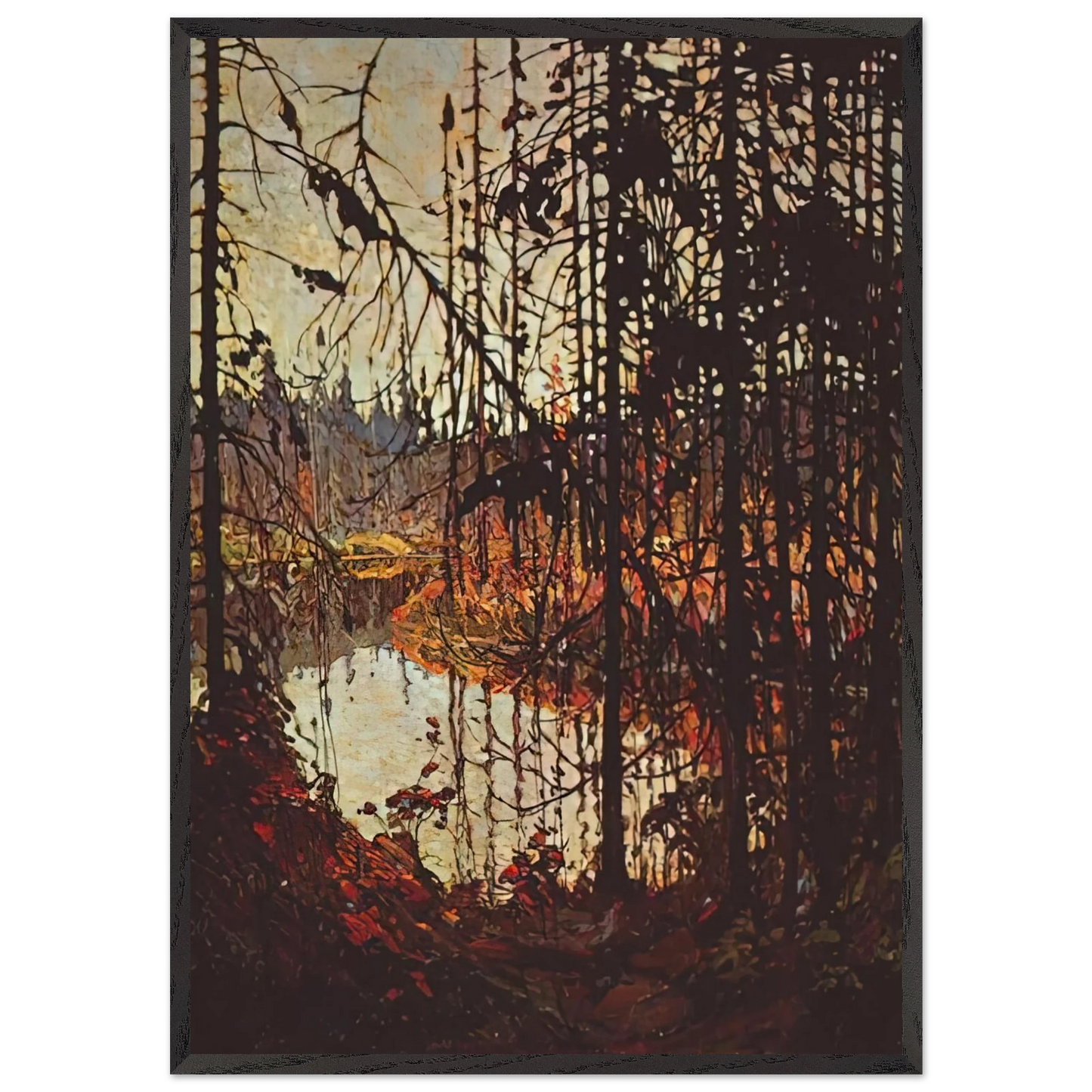 NORTHERN RIVER 1915 - Tom Thomson 70x100 cm / 28x40 inches Framed Art Print – Black Wooden Frame