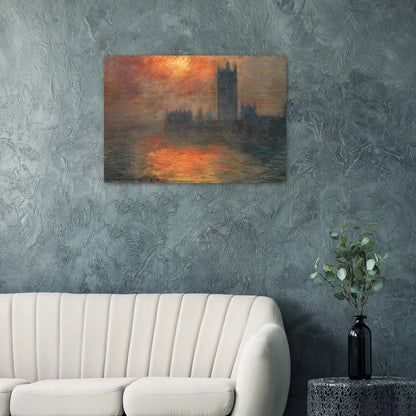 Houses of Parliament, Sunset - claude monet Brushed Aluminum Print - 70x100 cm / 28x40 inches | claude monet Aluminum Print | claude monet Prints