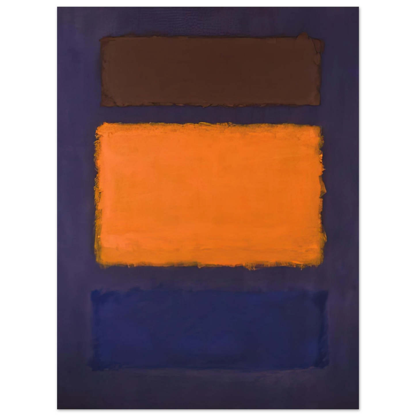 Mark Rothko - Brown, Orange, Blue on Maroon - c.1963  United States Wall Art - 60x80 cm / 24x32 inches - Premium Wooden Framed Poster With Fine Art Paper-canvas - Wood frame