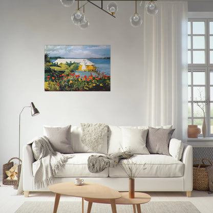 FLOWER GARDEN AND BUNGALOW BERMUDA - Winslow Homer Brushed Aluminum Print - 70x100 cm / 28x40 inches | Winslow Homer Aluminum Print | Winslow Homer Prints