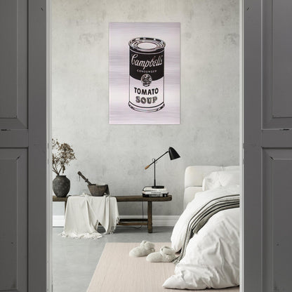Campbell's Soup Can  Tomato -Retrospective Series - Andy Warhol Brushed Aluminum Print - 70x100 cm / 28x40 inches | Andy Warhol Aluminum Print | Andy Warhol Prints