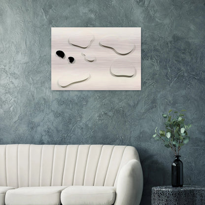 Constellation with 5 White Forms and 2 Black - Jean Arp Brushed Aluminum Print - 70x100 cm / 28x40 inches | Jean Arp Aluminum Print | Jean Arp Prints