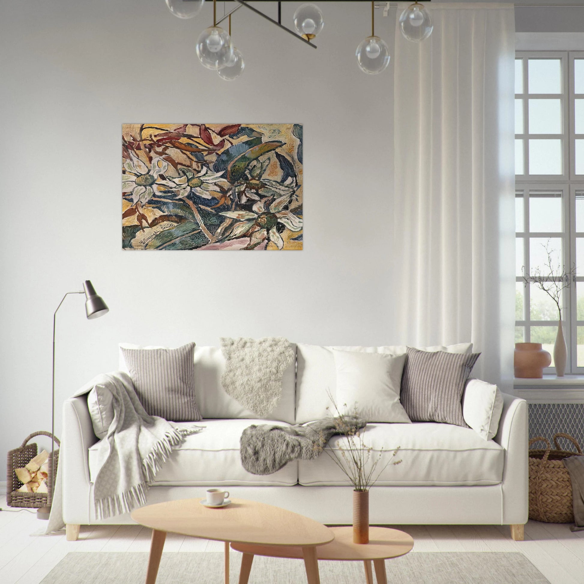 Flannel flowers and gum leaves - 1928 - Grace Cossington Smith Brushed Aluminum Print - 70x100 cm / 28x40 inches | Grace Cossington Smith Aluminum Print | Grace Cossington Smith Prints
