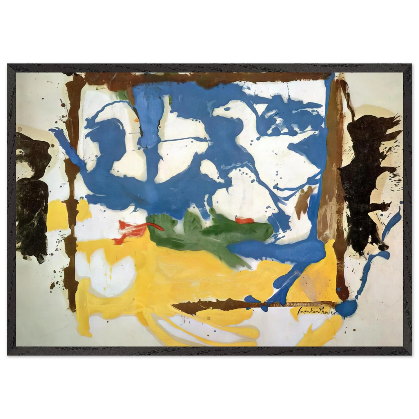 Helen Frankenthaler - Swan Lake #2 - 1961 Wall art - 30x40 cm / 12x16 inches - Premium Wooden Framed Poster With Fine Art Paper-canvas - Wood frame