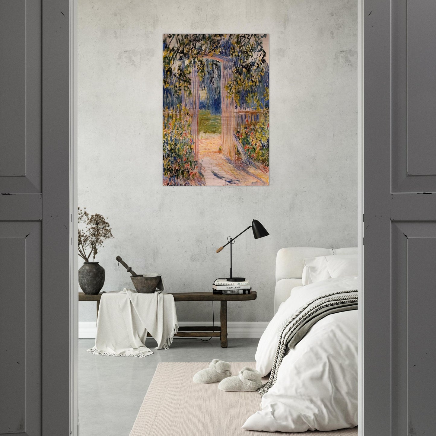 The Garden Gate - claude monet Brushed Aluminum Print - 70x100 cm / 28x40 inches | claude monet Aluminum Print | claude monet Prints