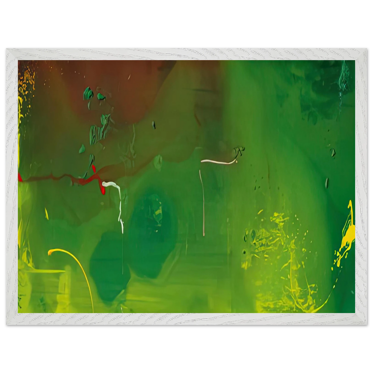Helen Frankenthaler - Petroglyphs, 1990- Wall Art - 60x80 cm / 24x32 inches - Premium Wooden Framed Poster With Fine Art Paper-canvas - White frame