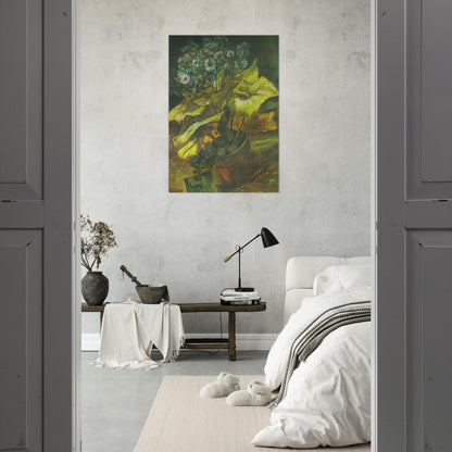 Flower Pot with Asters - Vincent van Gogh Brushed Aluminum Print - 70x100 cm / 28x40 inches | Vincent van Gogh Aluminum Print | Vincent van Gogh Prints