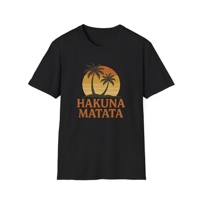 Hakuna Matata T-shirt rétro graphique, T-shirt à l'humeur positive "Pas de soucis", T-shirt inspiré des années 90, Haut avec citation feel-good, Cadeau unisexe