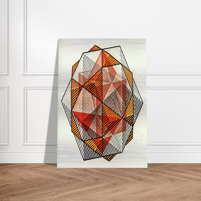 FOUR REGULAR SOLIDS - MC Escher Brushed Aluminum Print - 70x100 cm / 28x40 inches | MC Escher Aluminum Print | MC Escher Prints