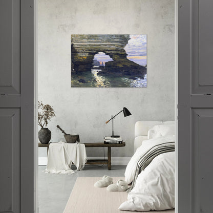 Port d `Amount Etretat - claude monet Brushed Aluminum Print - 70x100 cm / 28x40 inches | claude monet Aluminum Print | claude monet Prints