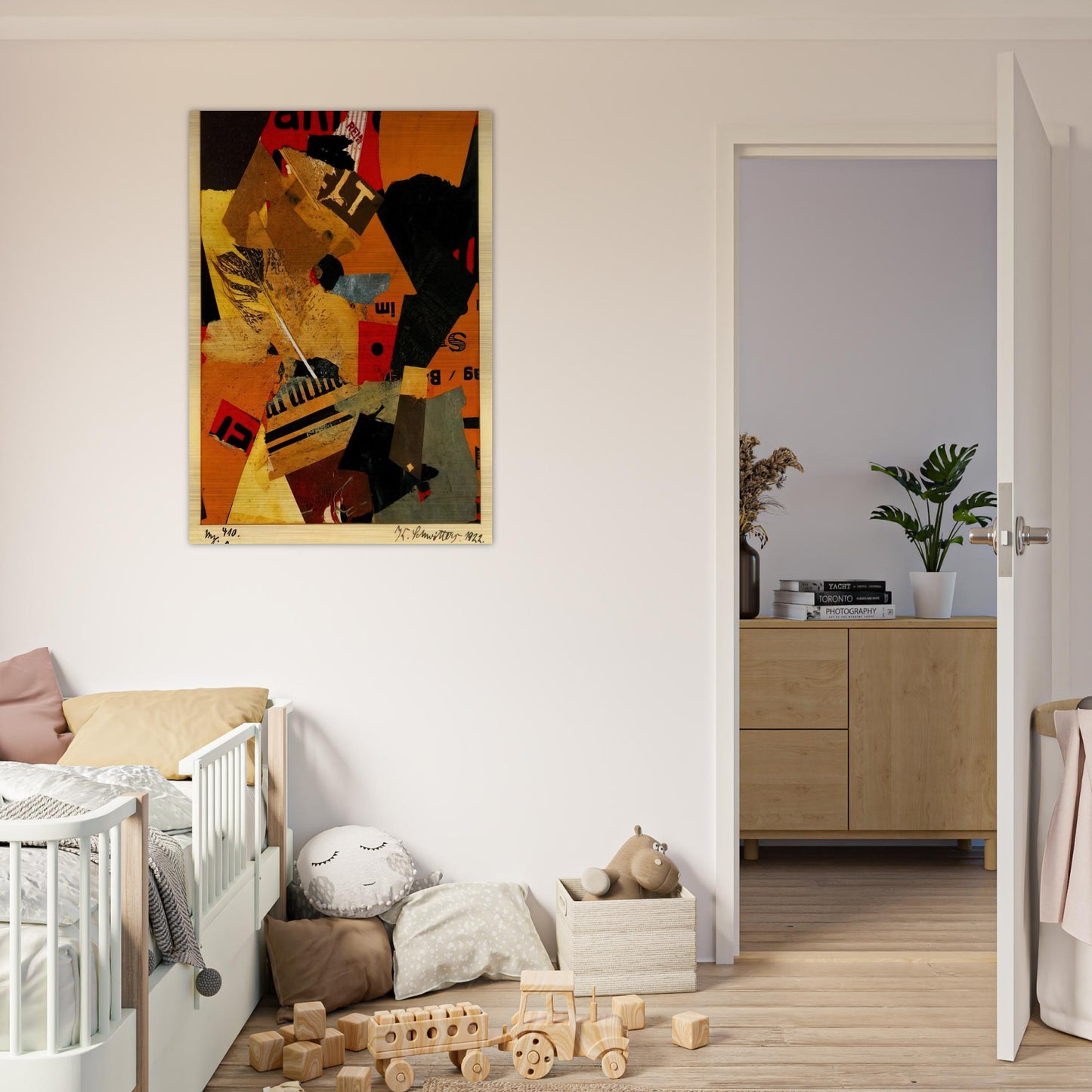 SOMETHING OR OTHER 1922 - Kurt Schwitters Brushed Aluminum Print - 70x100 cm / 28x40 inches | Kurt Schwitters Aluminum Print | Kurt Schwitters Prints