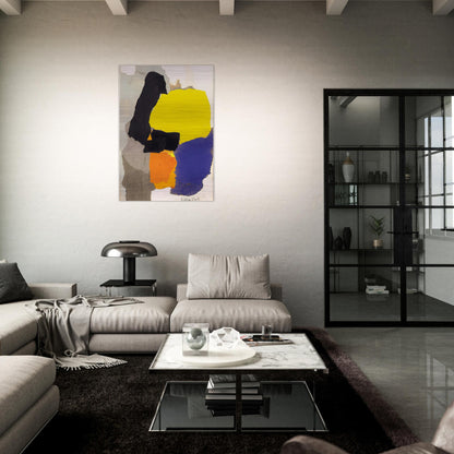 COLLAGE WITH YELLOW BLUE AND ORANGE 1963 - Esteban Vicente Brushed Aluminum Print - 70x100 cm / 28x40 inches | Esteban Vicente Aluminum Print | Esteban Vicente Prints