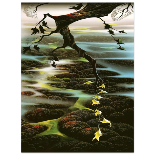 Eyvind Earle - Fog Laced Hills  75x100 cm / 30x40inches Fine Art Poster