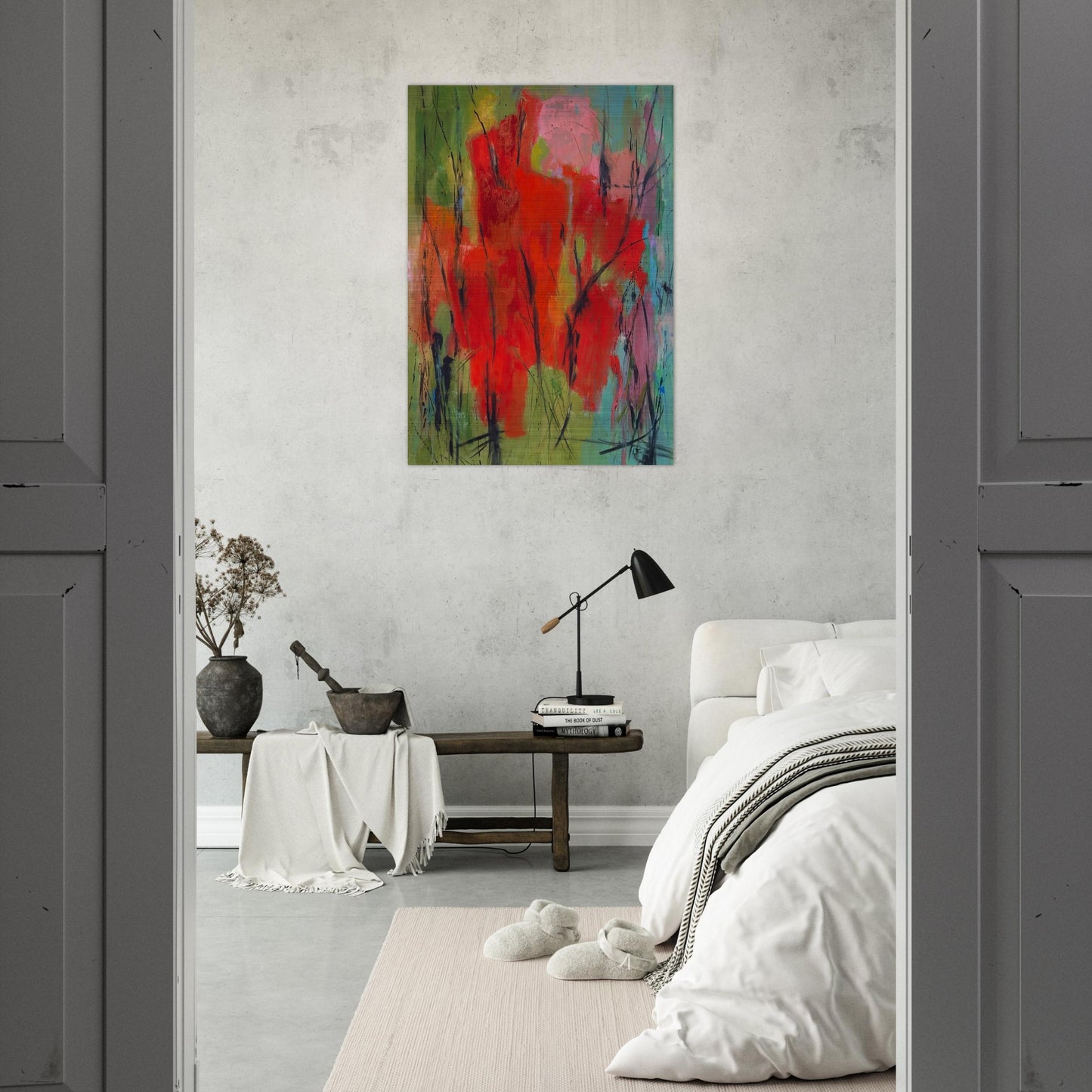 RED ABSTRACTION 1960 - Alma Woodsey Thomas Brushed Aluminum Print - 70x100 cm / 28x40 inches | Alma Woodsey Thomas Aluminum Print | Alma Woodsey Thomas Prints