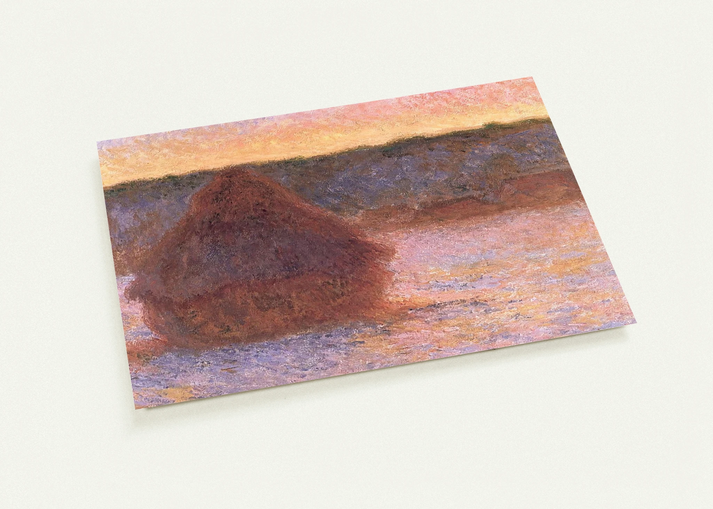 Haystacks at Sunset, Frosty Weather By claude monet Pack of 10 Post Cards | claude monet Post Cards | A6 (10.5 x 14.8 cm) - 4.1 x 5.8 inches