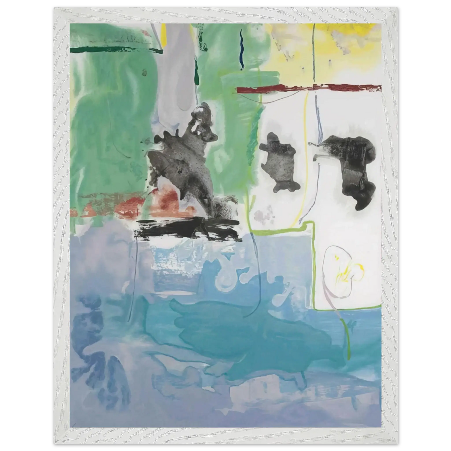 Helen Frankenthaler - West Wind - 1997 Wall art - 40x50 cm / 16x20 Inches - Premium Wooden Framed Poster With Fine Art Paper - Wood frame