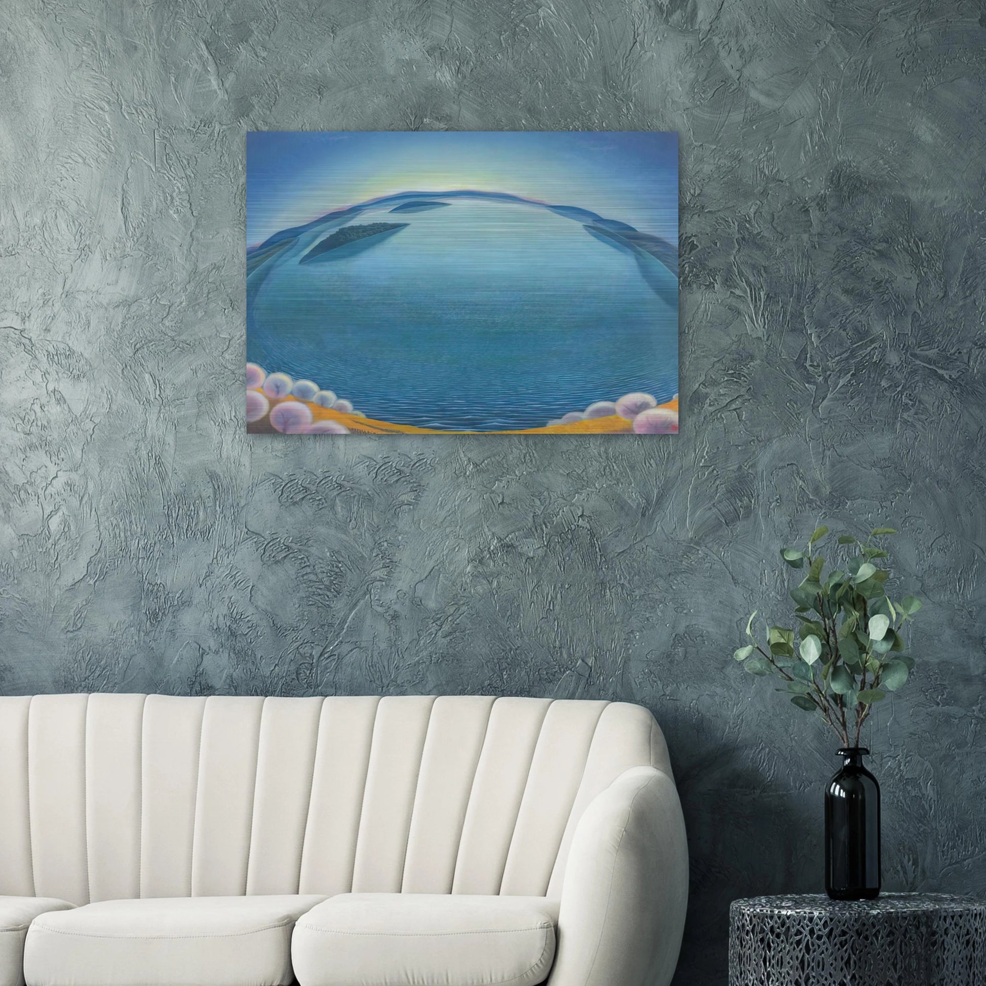Lago-alba - 1942 - Gerardo Dottori Brushed Aluminum Print - 70x100 cm / 28x40 inches | Gerardo Dottori Aluminum Print | Gerardo Dottori Prints