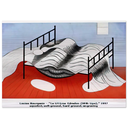 THE BIG BED WITH QUILT 1997 - Louise Bourgeois Brushed Aluminum Print - 70x100 cm / 28x40 inches | Louise Bourgeois Aluminum Print | Louise Bourgeois Prints