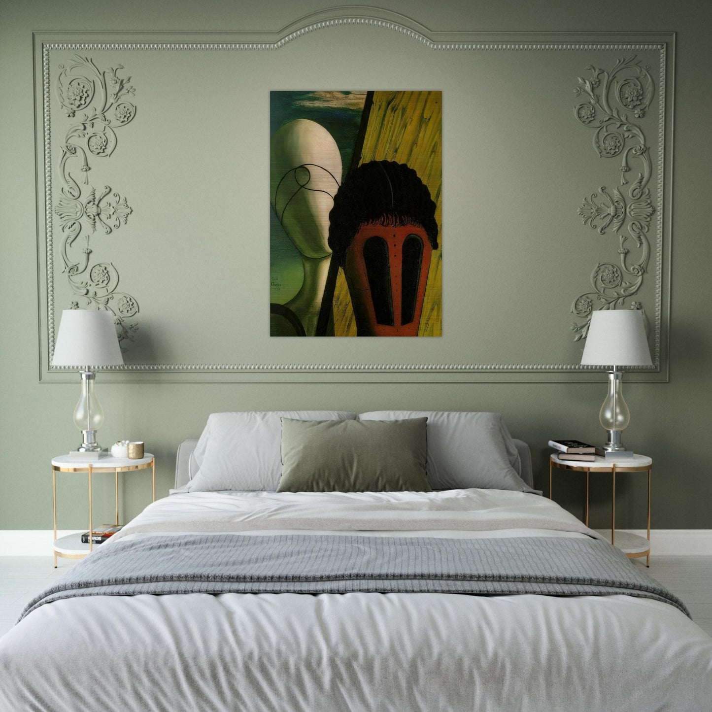 TWO HEADS 1918 - Giorgio de Chirico Brushed Aluminum Print - 70x100 cm / 28x40 inches | Giorgio de Chirico Aluminum Print | Giorgio de Chirico Prints
