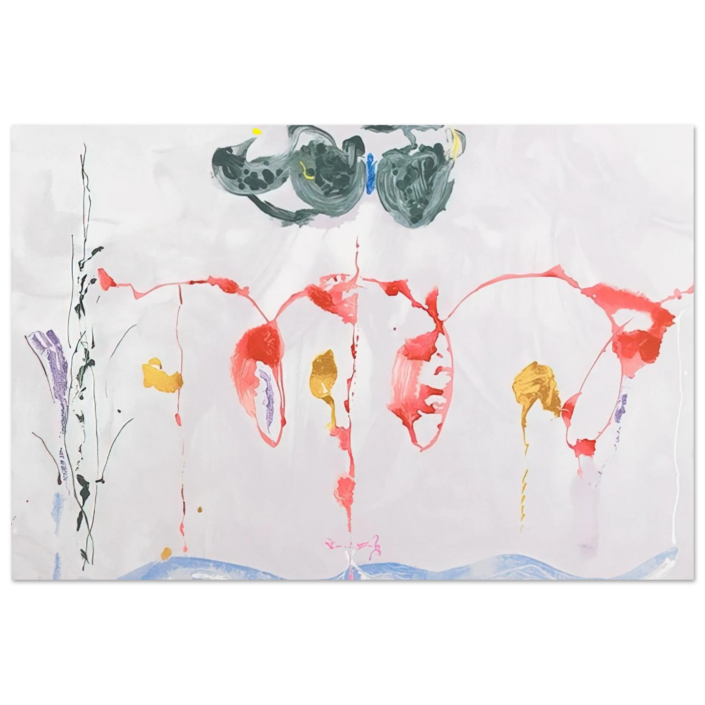 Helen Frankenthaler - Aerie - 2009 Wall art - 45x60 cm / 18x24 inches - Premium Wooden Framed Poster With Fine Art Paper-canvas - Black frame