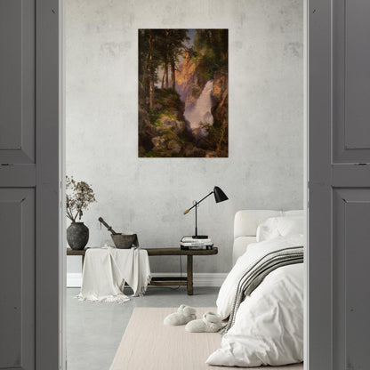 Falls at Toltec Gorge - Thomas Moran Brushed Aluminum Print - 70x100 cm / 28x40 inches | Thomas Moran Aluminum Print | Thomas Moran Prints