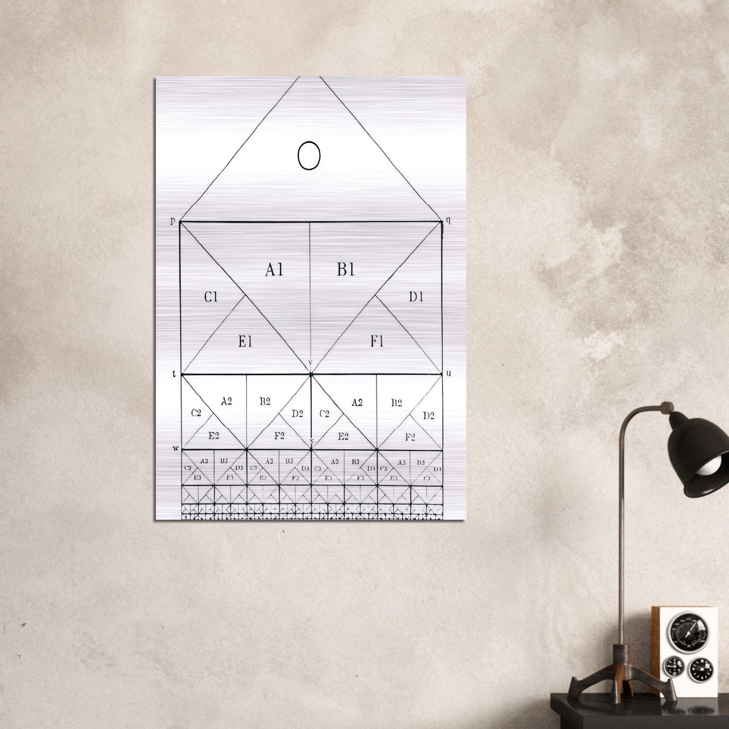SCHEME - MC Escher Brushed Aluminum Print - 70x100 cm / 28x40 inches | MC Escher Aluminum Print | MC Escher Prints