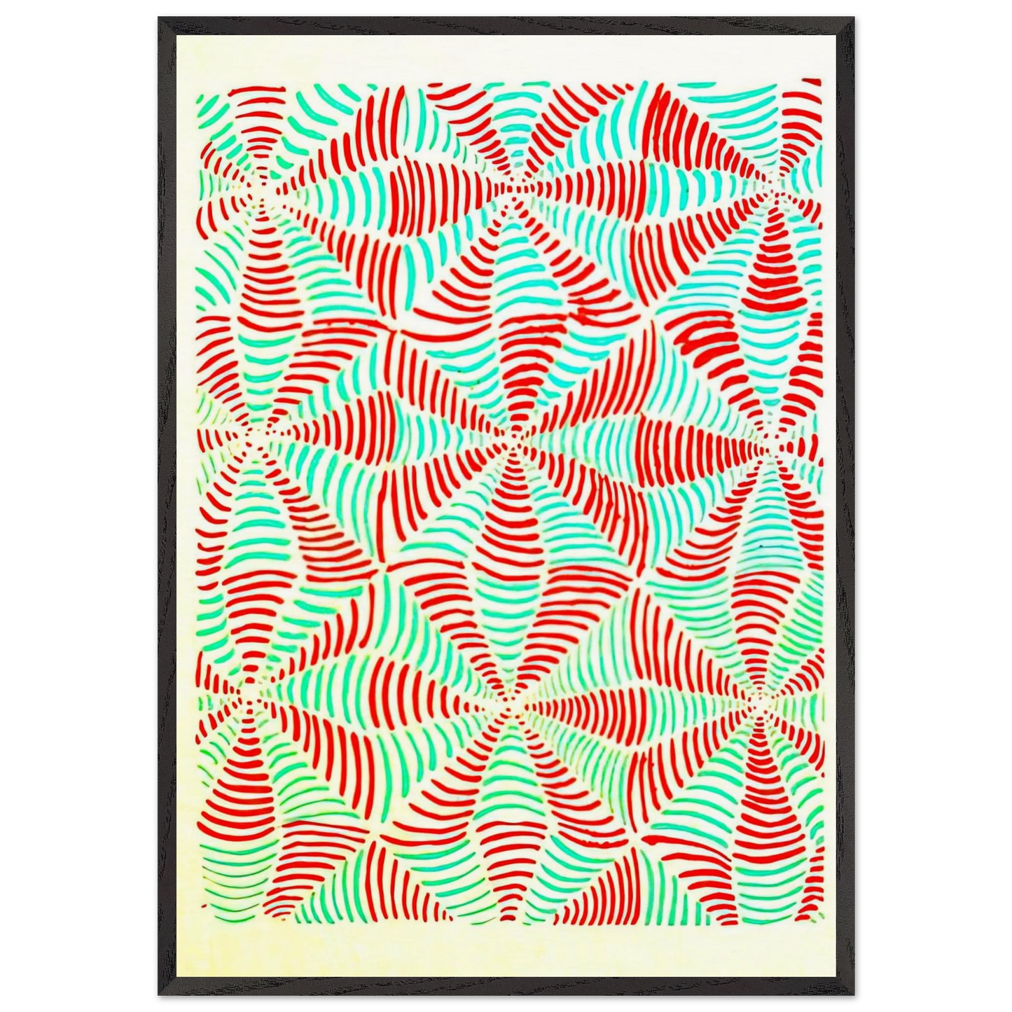 COMPOSITION 16 - Sonia Delaunay 70x100 cm / 28x40 inches Framed Art Print – Black Wooden Frame