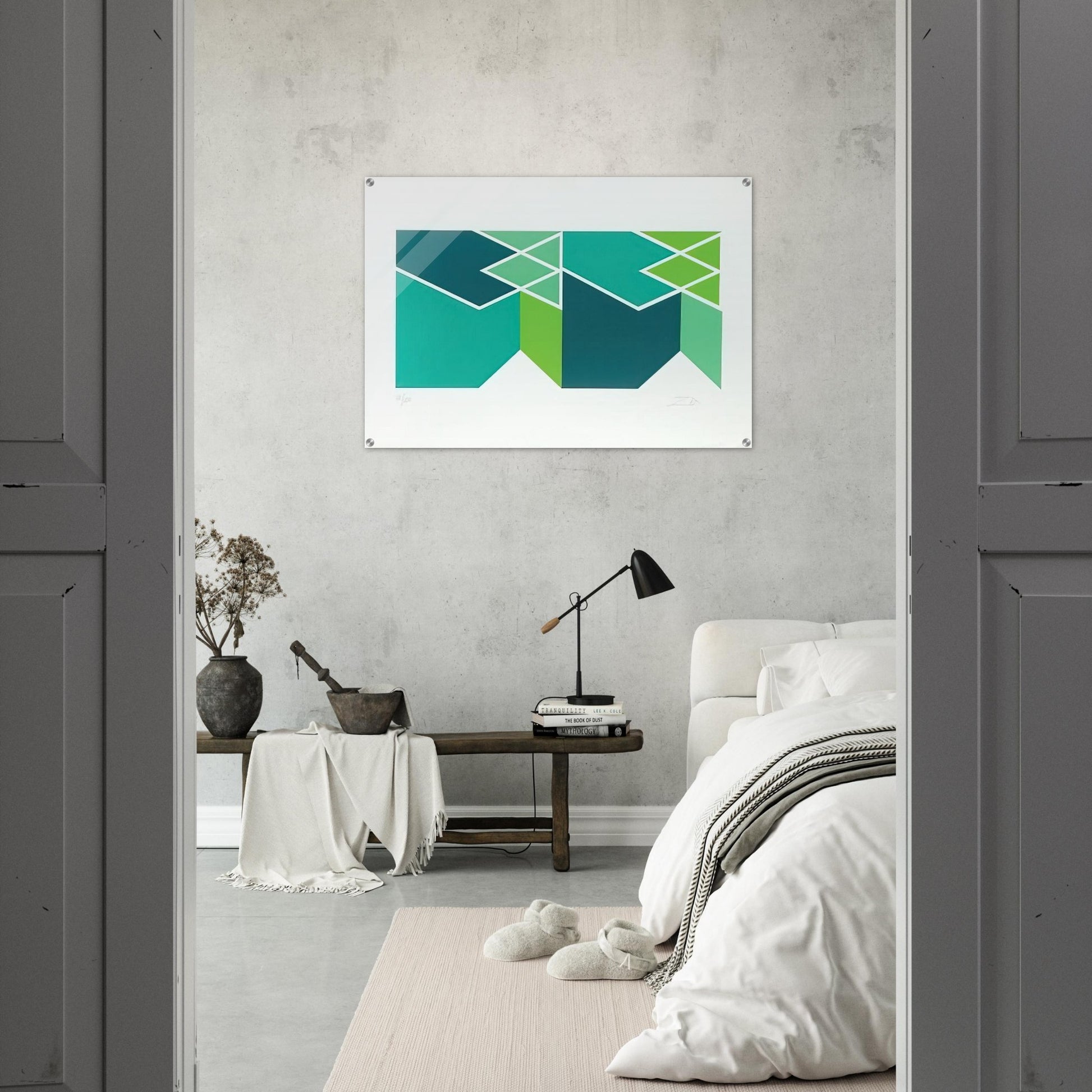 Green Composition - 1980 - Larry Zox Acrylic Print - 70x100 cm / 28x40″ inches