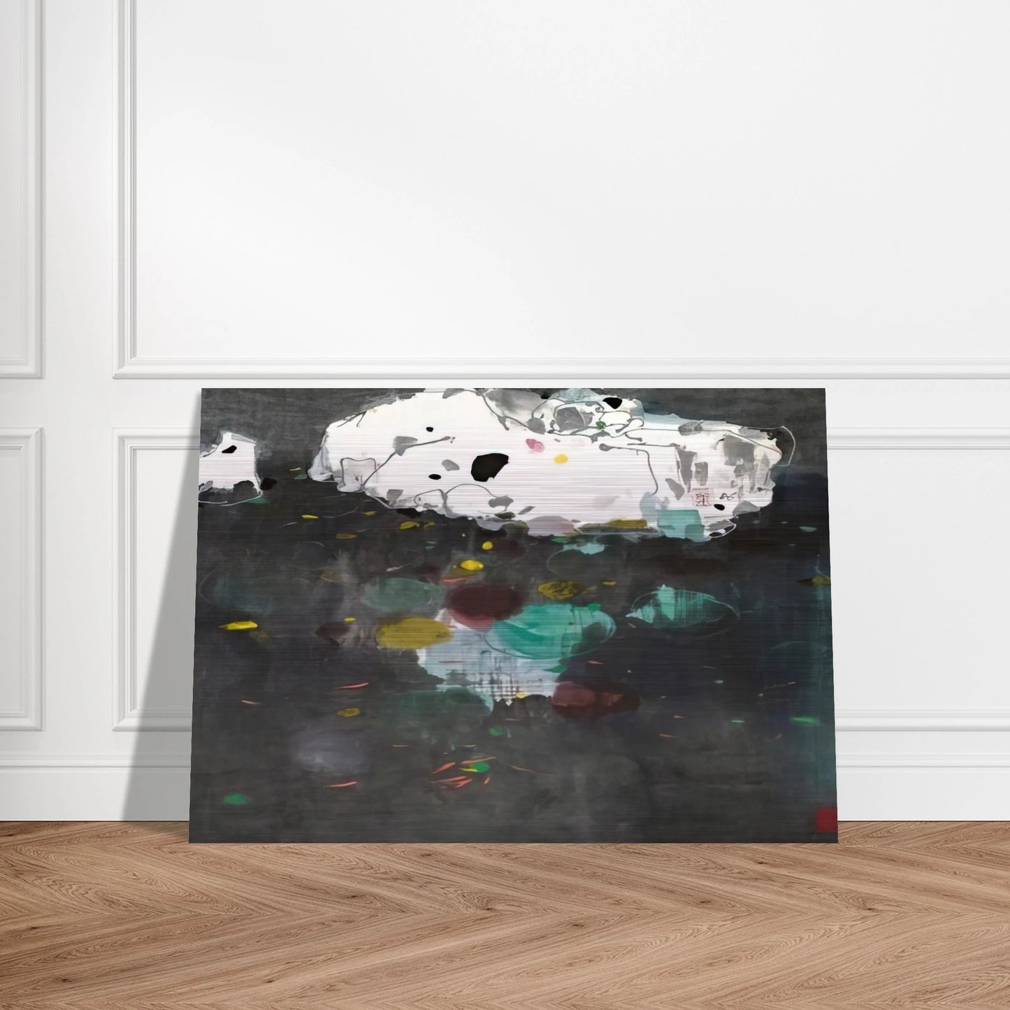 Fishes - 1986 - Wu Guanzhong Brushed Aluminum Print - 70x100 cm / 28x40 inches | Wu Guanzhong Aluminum Print | Wu Guanzhong Prints