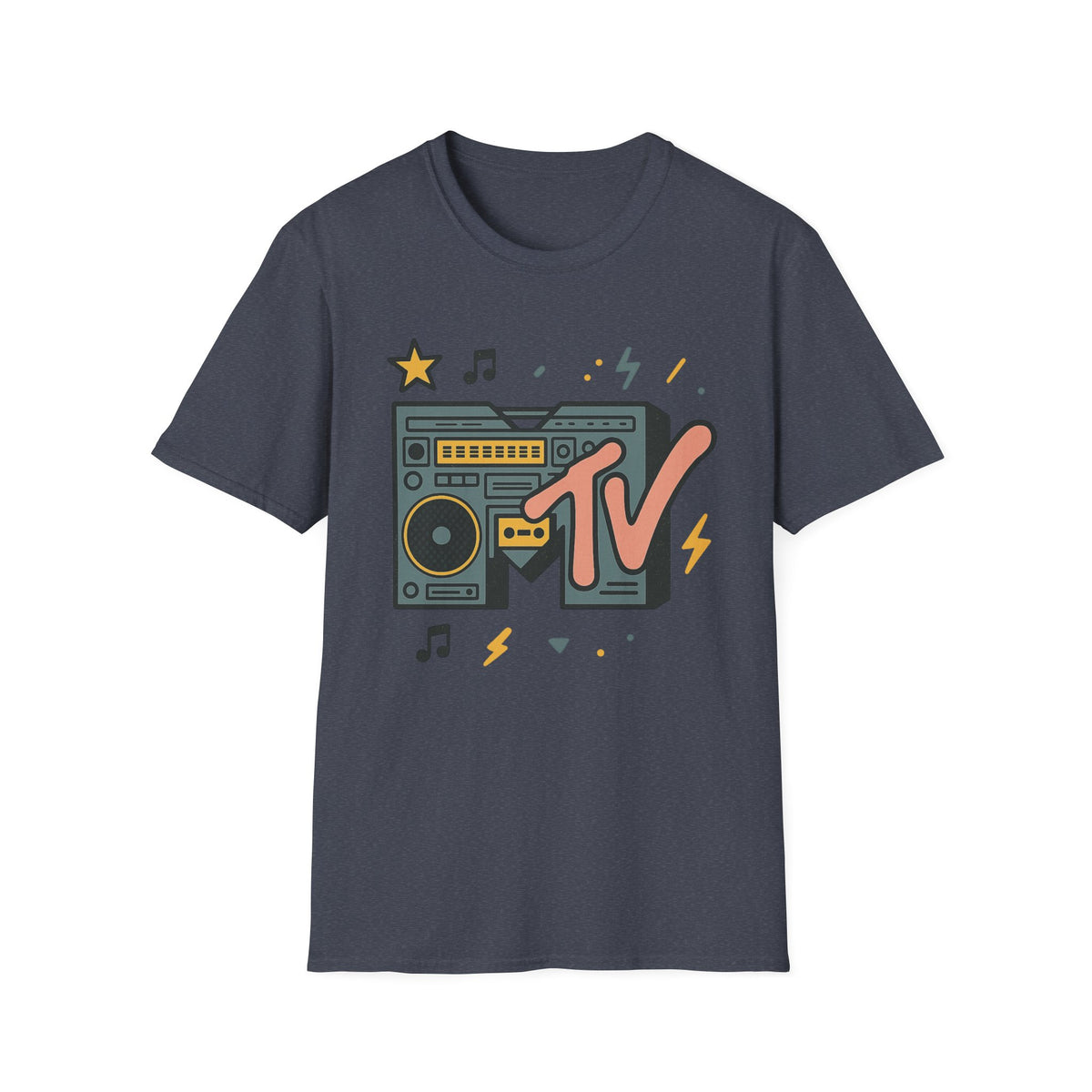 T-shirt graphique rétro MTV vintage imprimé léopard musical années 80 90 années nostalgiques unisexe shirt de groupe style rock imprimé animal