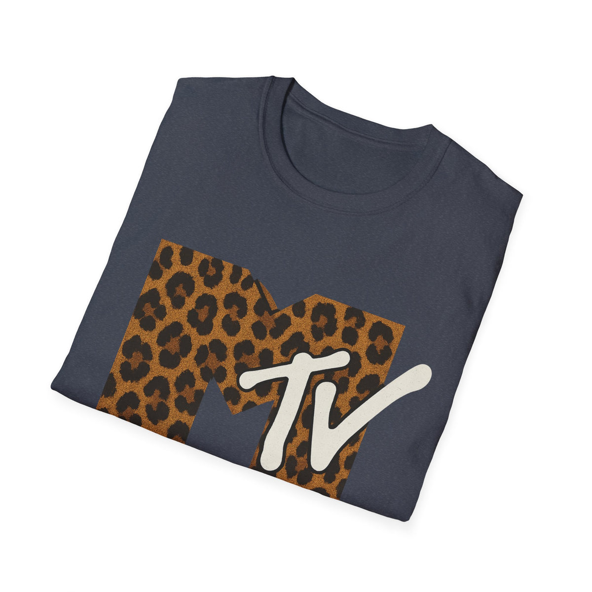 T-shirt graphique rétro MTV imprimé léopard vintage Télé musique Années 80 90 Tee-shirt de groupe unisexe Chemise rock imprimé animal