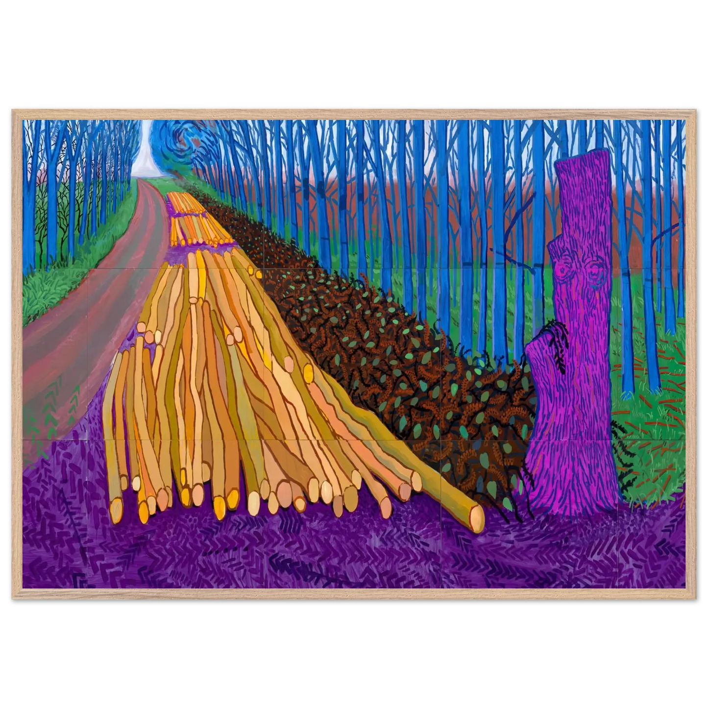 David Hockney - David Hockney Wall art - 70x100 cm / 28x40 Inches - Premium Wooden Framed Poster With Fine Art Paper - White frame