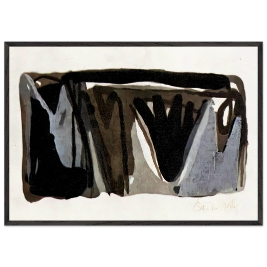 Grise nuit - 1975 - Bram van Velde 70x100 cm / 28x40 inches Framed Art Print – Black Wooden Frame