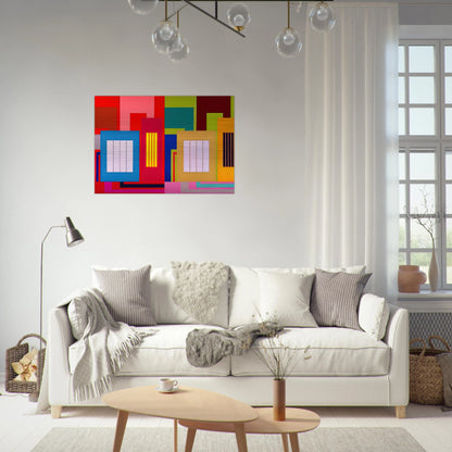 Super Size - 2000 - Peter Halley Brushed Aluminum Print - 70x100 cm / 28x40 inches | Peter Halley Aluminum Print | Peter Halley Prints