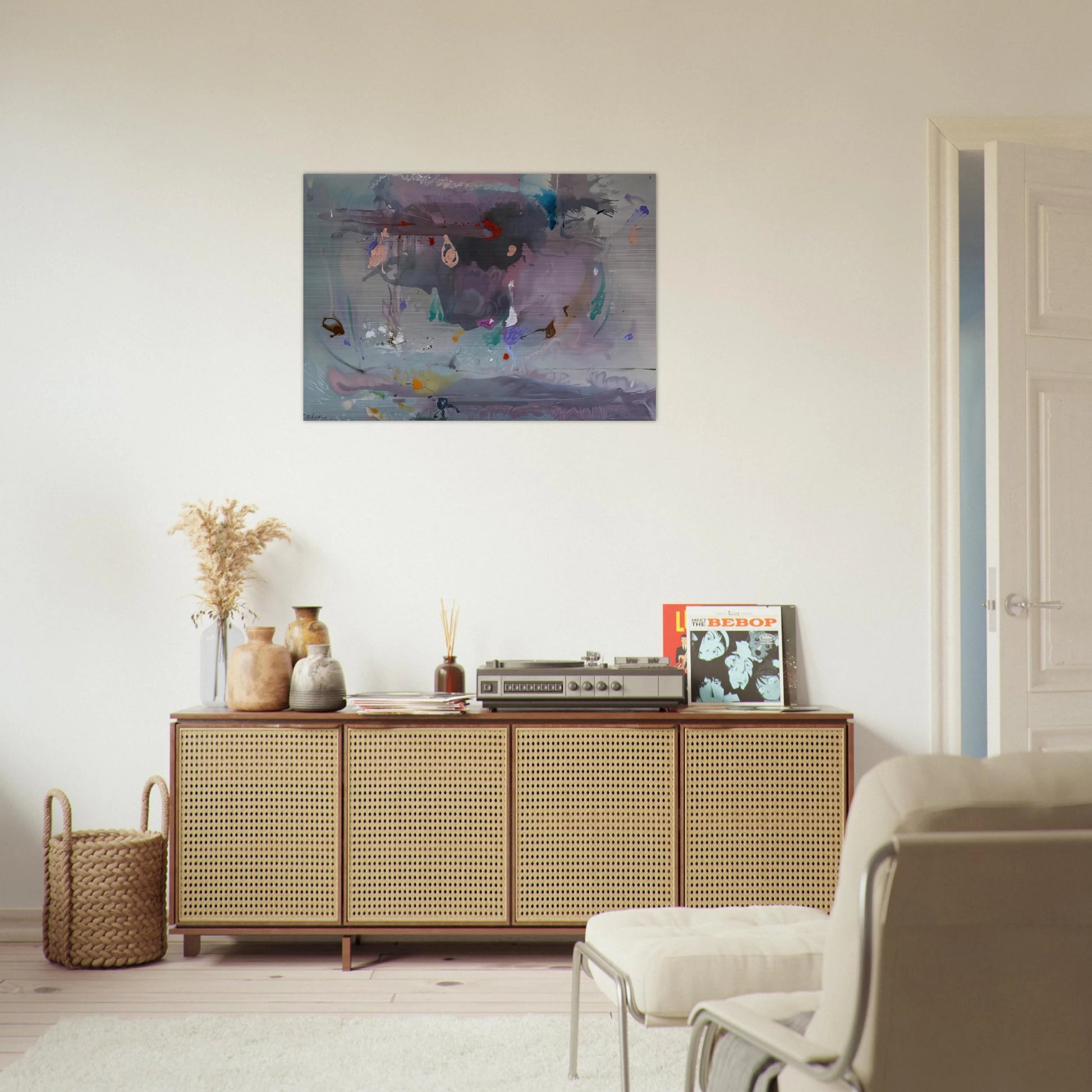 Grey Fireworks - 2000 - Helen Frankenthaler Brushed Aluminum Print - 70x100 cm / 28x40 inches | Helen Frankenthaler Aluminum Print | Helen Frankenthaler Prints