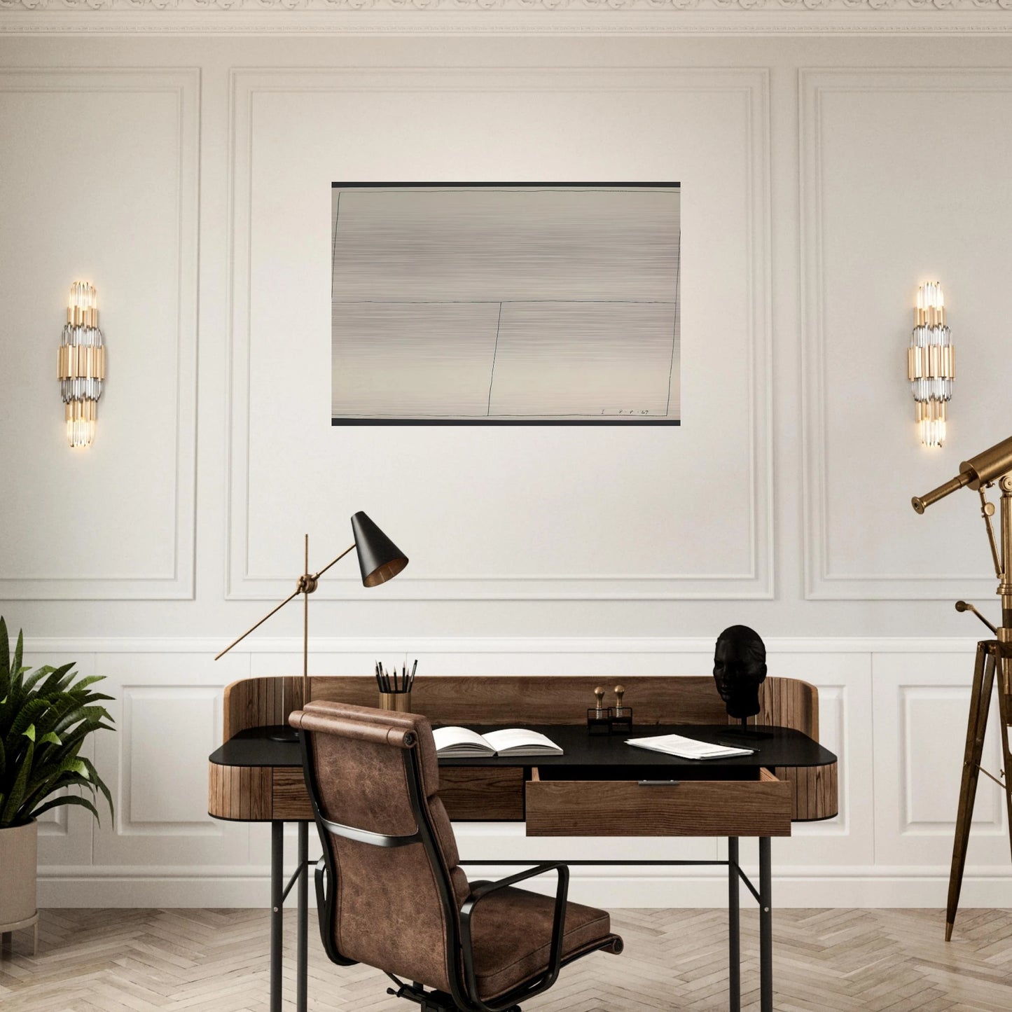Twentieth Century Ikon Series 8.8.67 I - 1967 - Bob Law Brushed Aluminum Print - 70x100 cm / 28x40 inches | Bob Law Aluminum Print | Bob Law Prints