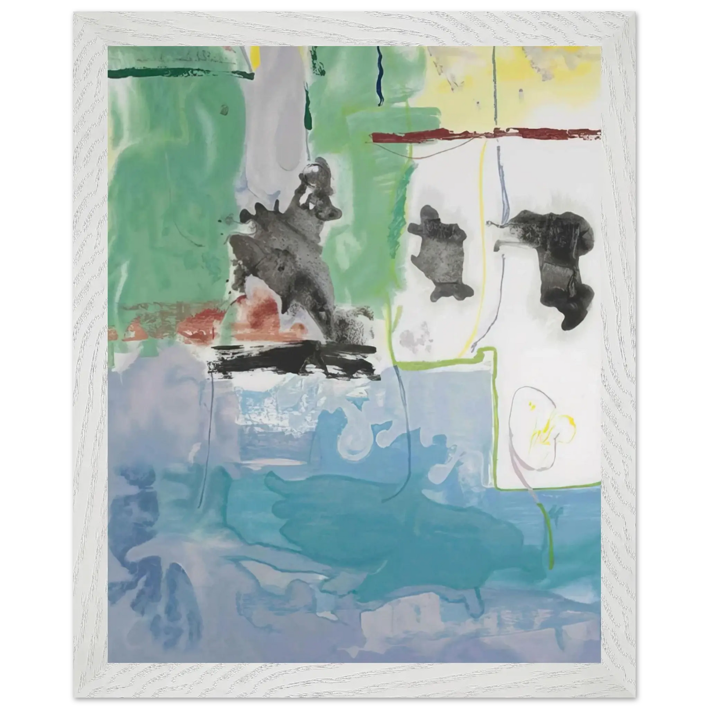 Helen Frankenthaler - West Wind - 1997 Wall art - 60x80 cm / 24x32 Inches - Premium Wooden Framed Poster With Fine Art Paper - Black frame