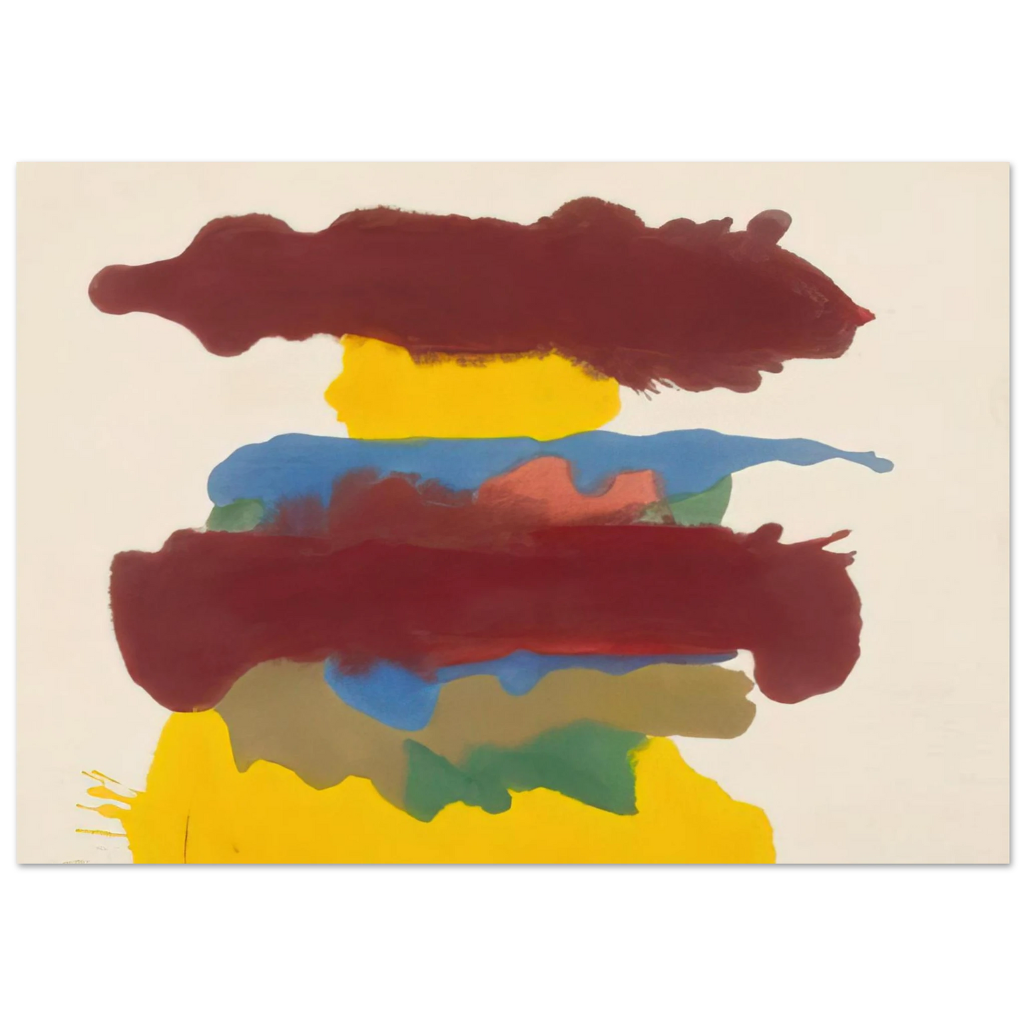 Helen Frankenthaler - Weather Change - 1963 Wall art - 45x60 cm / 18x24 inches - Premium Wooden Framed Poster With Fine Art Paper-canvas - Wood frame