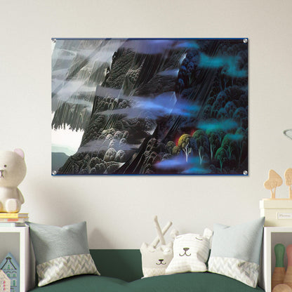 Emerald Coast - Eyvind Earle Acrylic Print - 70x100 cm / 28x40″ inches