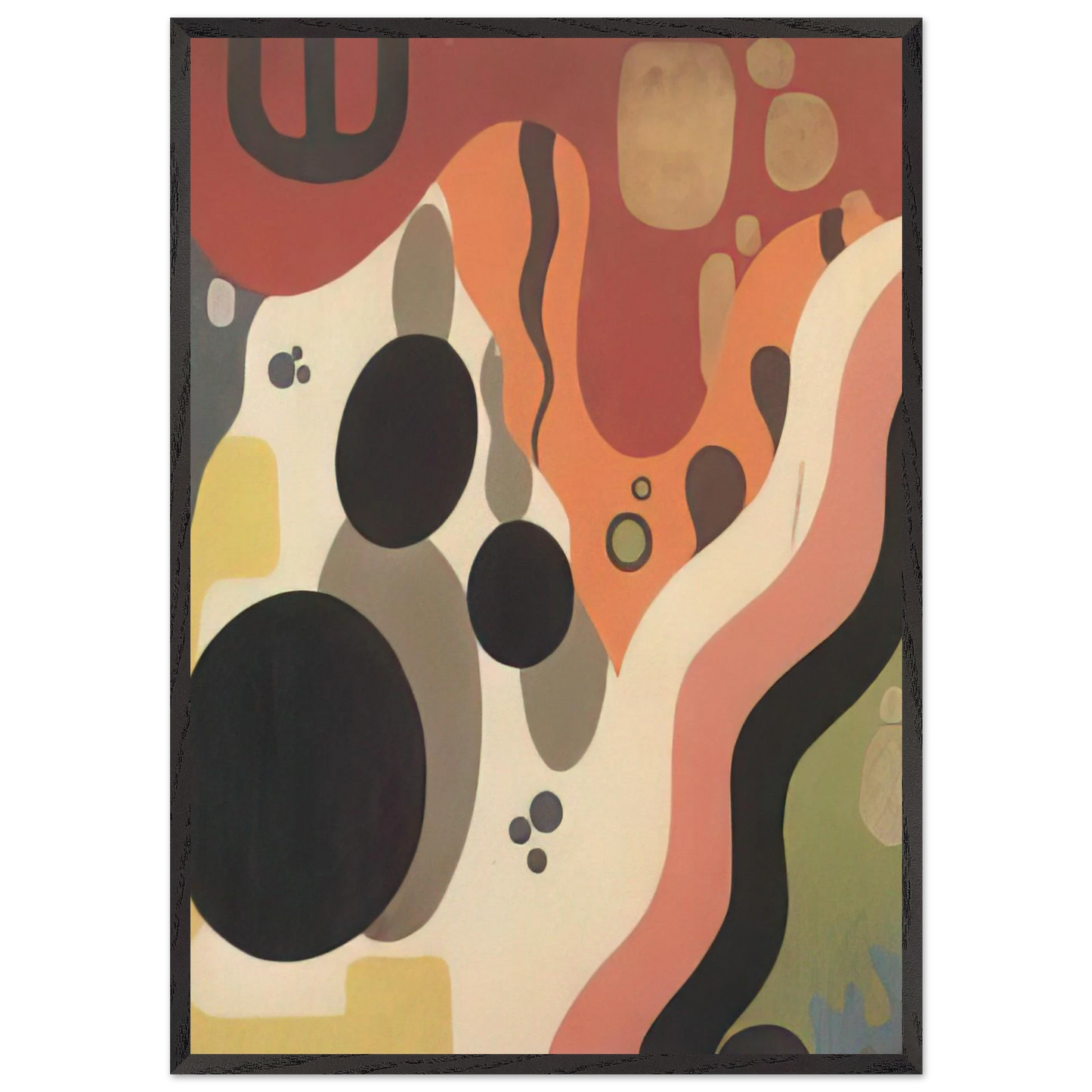 Small table upper surface - 1920 - Julius Evola 70x100 cm / 28x40 inches Framed Art Print – Black Wooden Frame