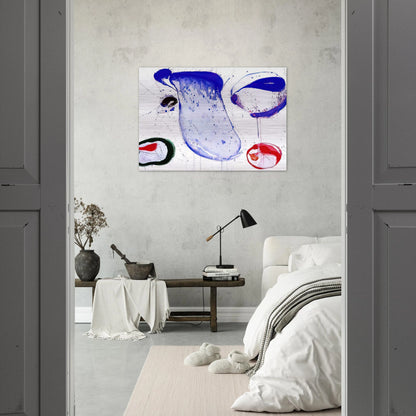 Blue 47 - Sam Francis Brushed Aluminum Print - 70x100 cm / 28x40 inches | Sam Francis Aluminum Print | Sam Francis Prints