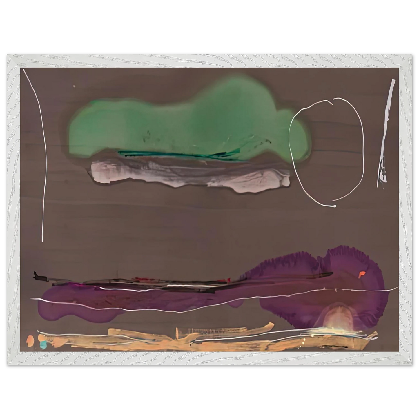 Helen Frankenthaler - Madrid, 1984- Wall Art - 21x29.7 cm / 8x12" - Premium Wooden Framed Poster With Fine Art Paper-canvas - White frame