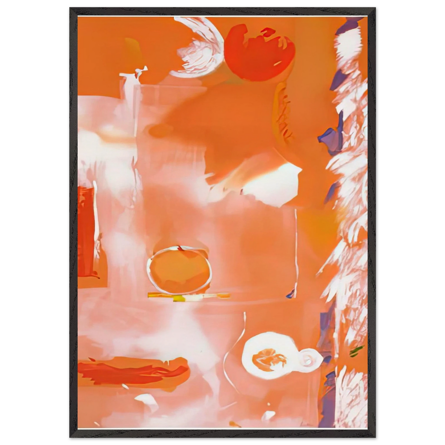 Seeing the Moon on a Hot Summer Day 1987- - Helen Frankenthaler 70x100 cm / 28x40 inches Framed Art Print – Black Wooden Frame