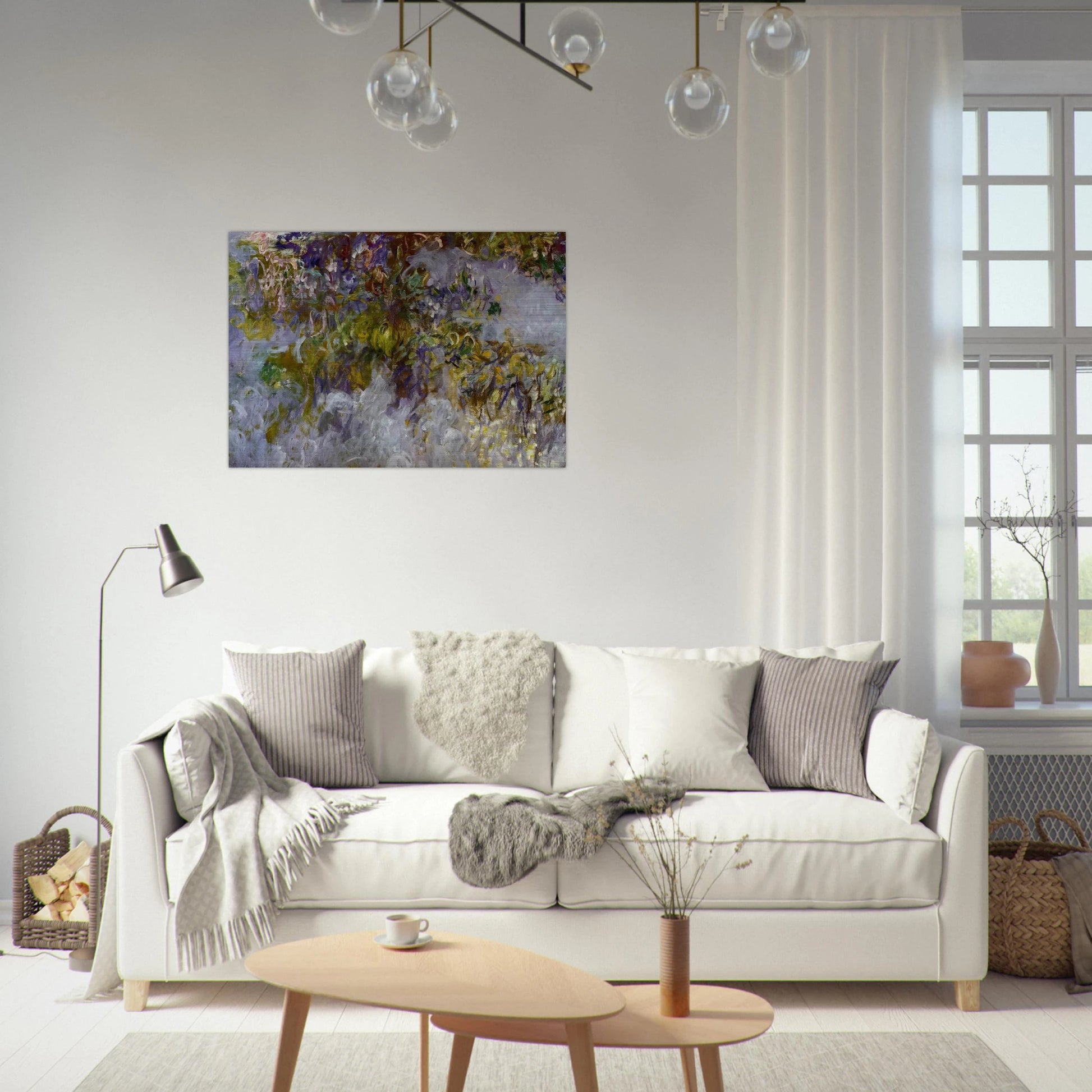 Wisteria left half - claude monet Brushed Aluminum Print - 70x100 cm / 28x40 inches | claude monet Aluminum Print | claude monet Prints