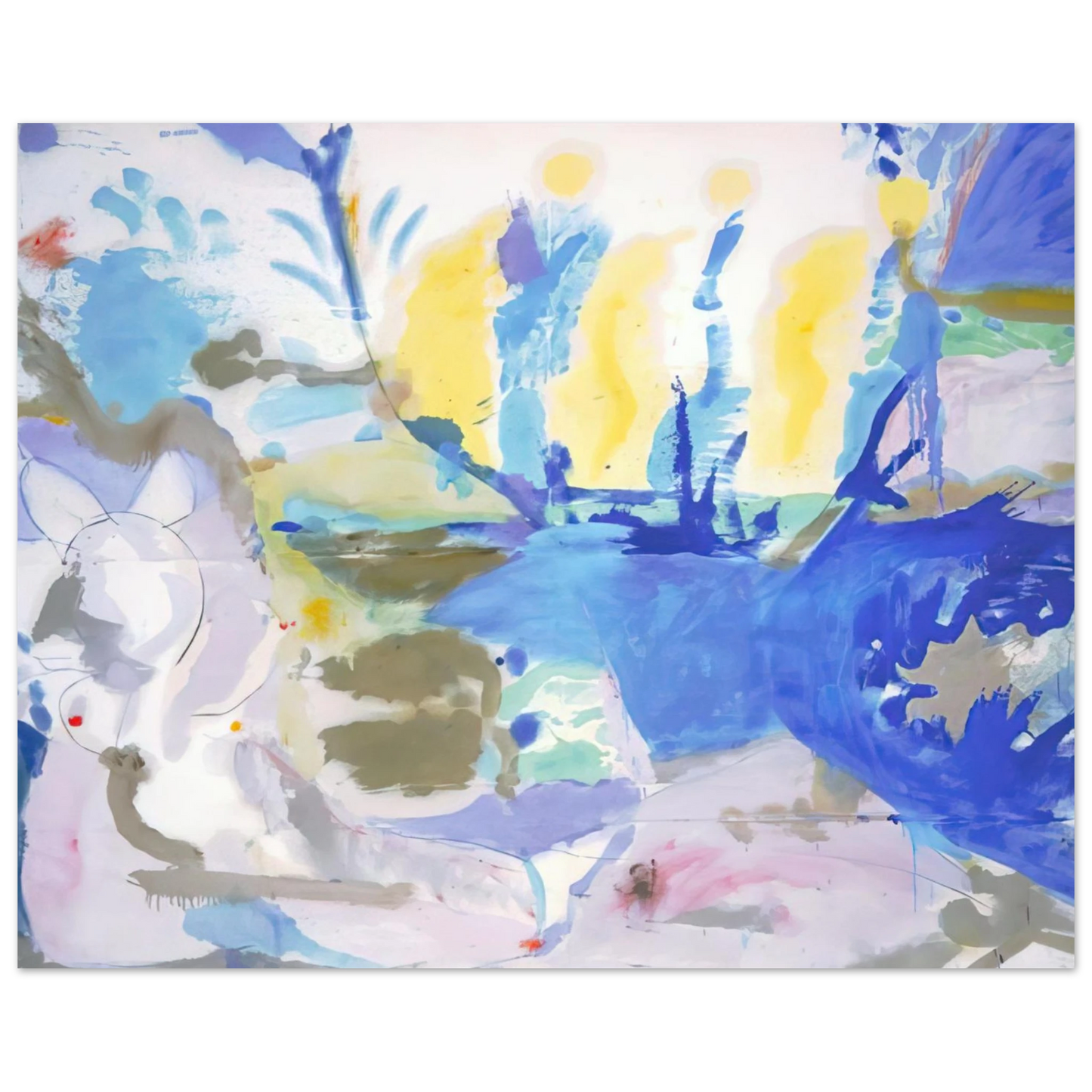 Helen Frankenthaler - Basque Beach - 1958 Wall art - A3 (29.7 x 42  cm) - Premium Wooden Framed Poster With Fine Art Paper-canvas - White frame