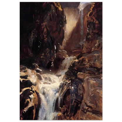 A Waterfall - John Singer Sargent Brushed Aluminum Print - 70x100 cm / 28x40 inches | John Singer Sargent Aluminum Print | John Singer Sargent Prints