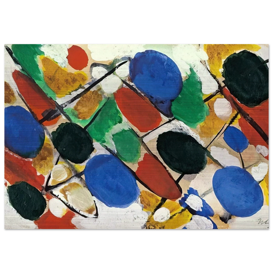 Scheiben - 1955 - Ernst Wilhelm Nay Brushed Aluminum Print - 70x100 cm / 28x40 inches | Ernst Wilhelm Nay Aluminum Print | Ernst Wilhelm Nay Prints